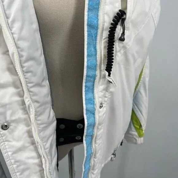 Spyder Womans sky hooded jacket kids boys girls size 20 white and blue - Picture 9 of 16